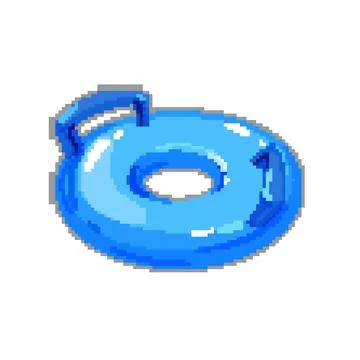 Summer inflatable ring pixel art vector illustration 스톡 일러스트