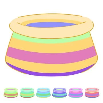 Summer inflatable swimming pool vector cartoon graphic Stock Illustration
