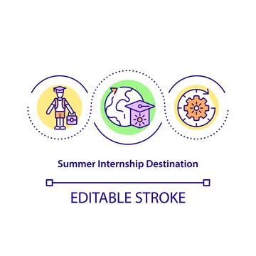 Summer internship destination concept icon 스톡 일러스트