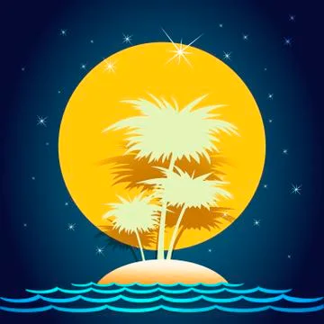 Summer island Stock Illustration