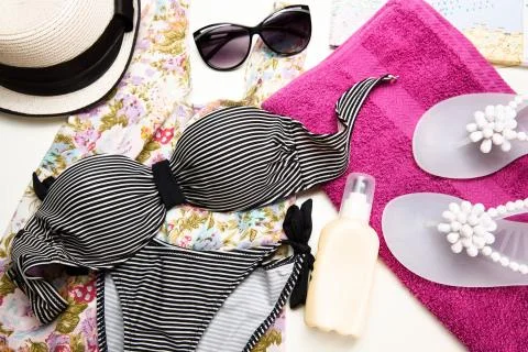 Summer items. Stock-Fotos