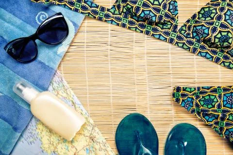 Summer items. Stock Photos