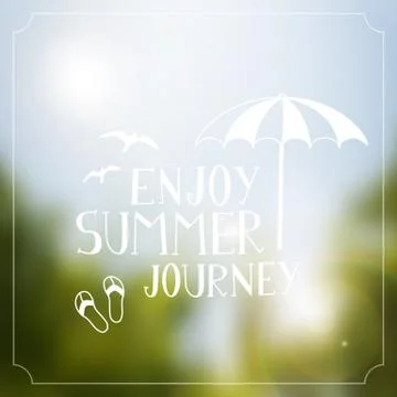 Summer journey hand drawing vector vintage poster background Illustration