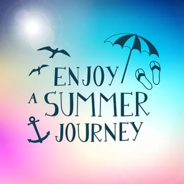 Summer journey hand drawn vector poster background イラスト素材