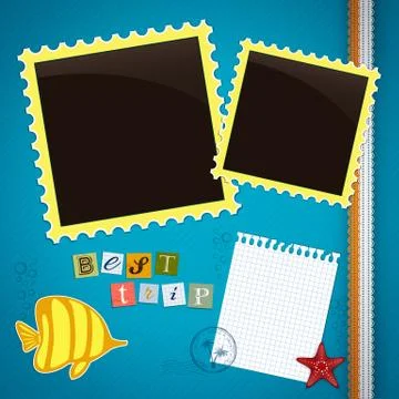 Summer journey memory book Illustrazione stock