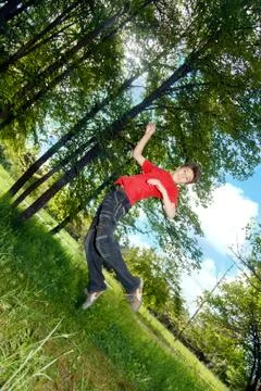 Summer jumping Stock Photos