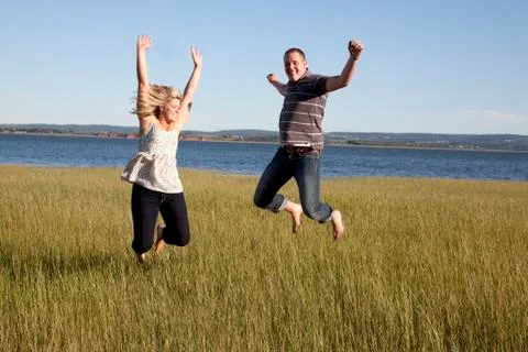 Summer jumping Stock Photos