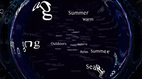 SUMMER Keywords Animation, Background, Loop 库存影片 295914105