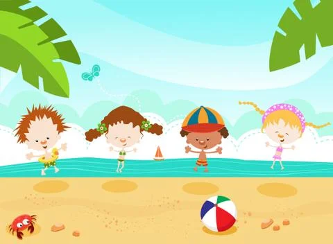 Summer kids Ilustração Stock