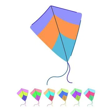 Summer kite vector cartoon graphic Stock Illustration
