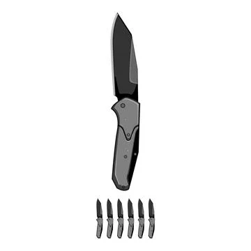 Summer knife camping cartoon vector graphic Illustrazione stock