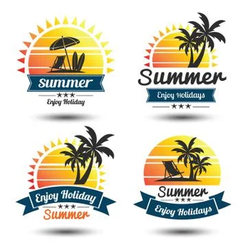 Summer label 2 Stock Illustration