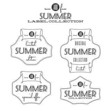 Summer label collection Illustrazione stock