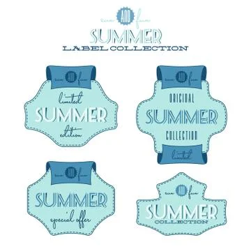 Summer label collection Stock Illustration