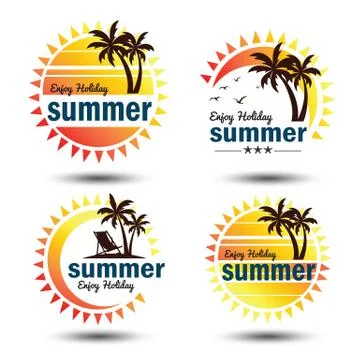 Summer label Stock Illustration