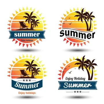 Summer label Stock Illustration