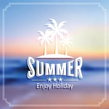 Summer label Illustrazione stock