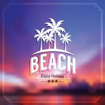 Summer label Illustrazione stock