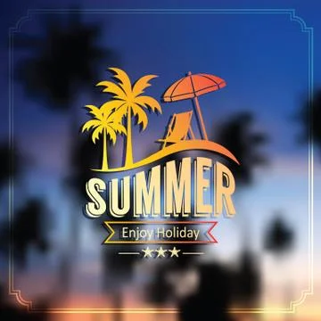 Summer label Stock Illustration