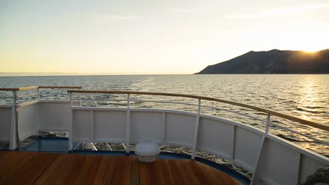 Summer on Lake Baikal from the deck of the ship Video stock 91546616