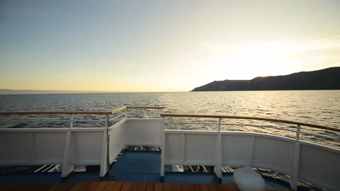 Summer on Lake Baikal from the deck of the ship Video stock 91547247