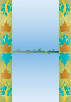 Summer at the lake. Stock Illustration