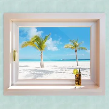 Summer landscape 3d illustration Stock Illustration