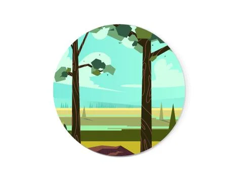 Summer landscape. Background for the app icon .Vector illustration for your Stock Illustration