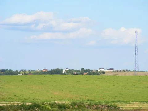 Summer landscape with ecologic fields Stock Photos