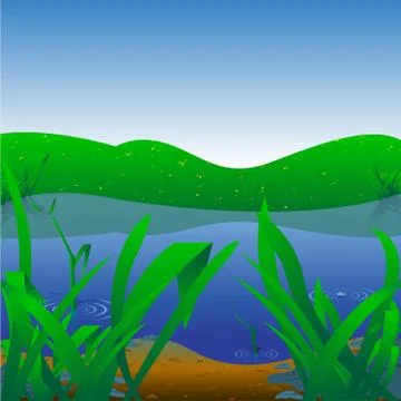 Summer Landscape Stock Illustration