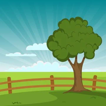 Summer Landscape Stock Illustration