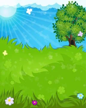 Summer landscape Stock Illustration