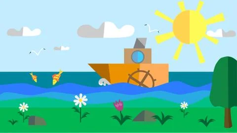 Summer landscape 스톡 일러스트