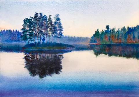 Summer landscape Stock Illustration