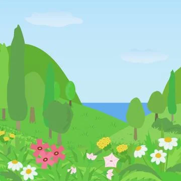 Summer landscape Stock Illustration
