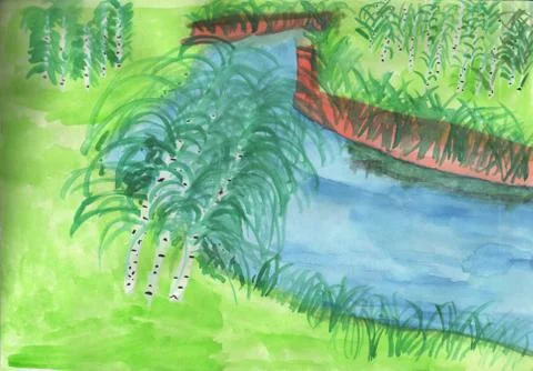 Summer landscape Stock Illustration