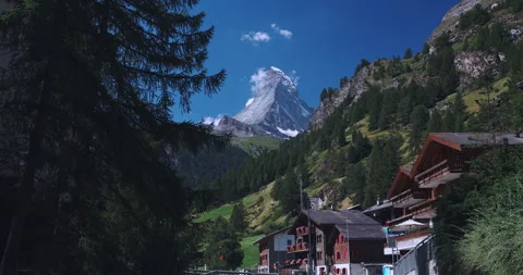 Summer Landscape Of The Matterhorn Mountain Stock Footage 299455668