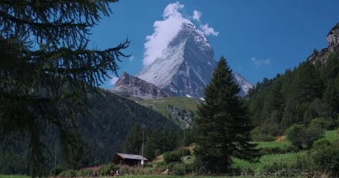 Summer Landscape Of The Matterhorn Mountain Stock Footage 299456513