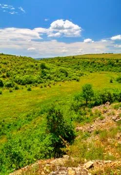 Summer landscape in mountain range Stock Photos
