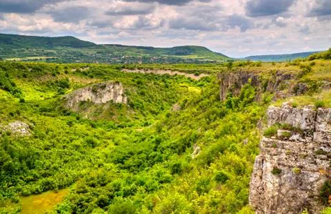 Summer landscape in mountain range Stock Photos