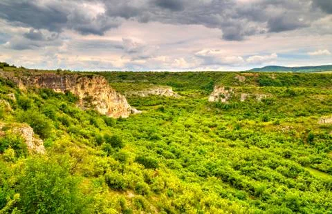 Summer landscape in mountain range Stock Photos