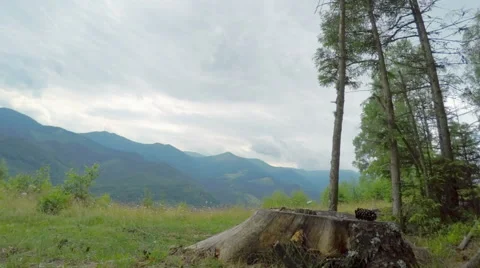 Summer Landscape in Mountains with Cloudy Sky Stock Footage 53193148