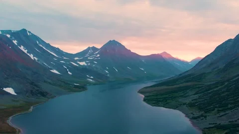 Summer landscape with mountains, Lake Hadata Stock Footage 306356290