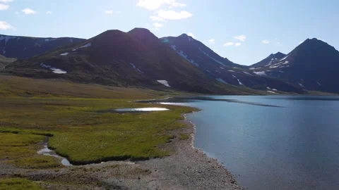 Summer landscape with mountains, Lake Hadata Stock Footage 306357215