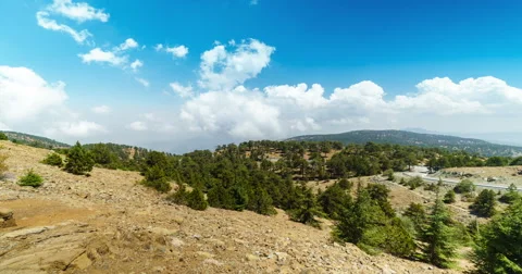 Summer Landscape in the Mountains Time Lapse Hyper Zoom Stock Footage 66784549