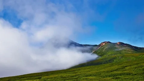 Summer landscape with old vulkane. Видео 83498728