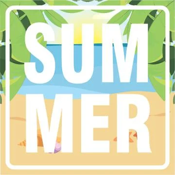 Summer landscape poster Stock Illustration