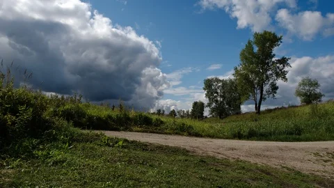 Summer landscape before a rain Stock Footage 93725686