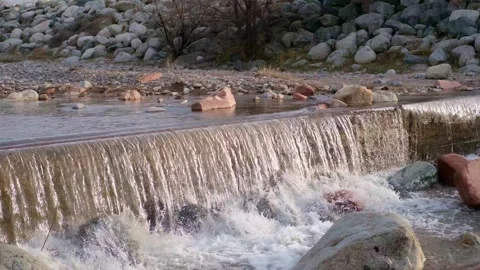 Summer landscape, river against the background of mountains Stock-Footage 304946515