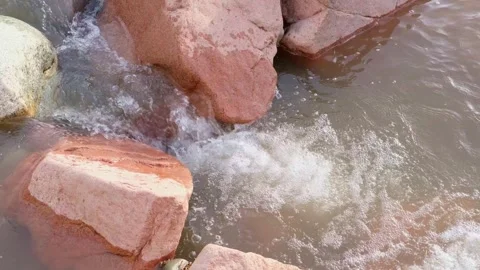 Summer landscape, river against the background of mountains Stock-Footage 304947327